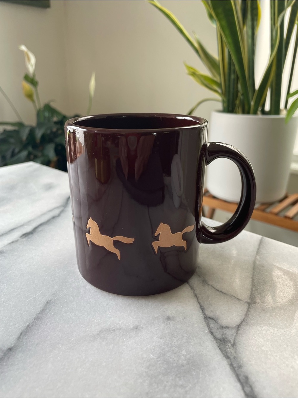 Vintage Waechtersbach Running Horse Coffee Mug, Made in Spain, Retro Equestrian